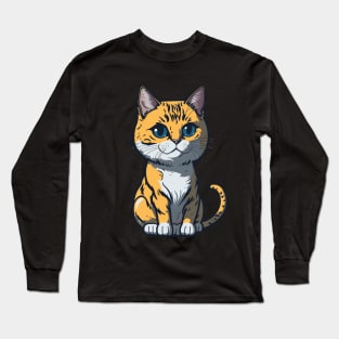 Cool Feline in Shades: Whiskered Purrfection for Cat Miaw Lovers Long Sleeve T-Shirt